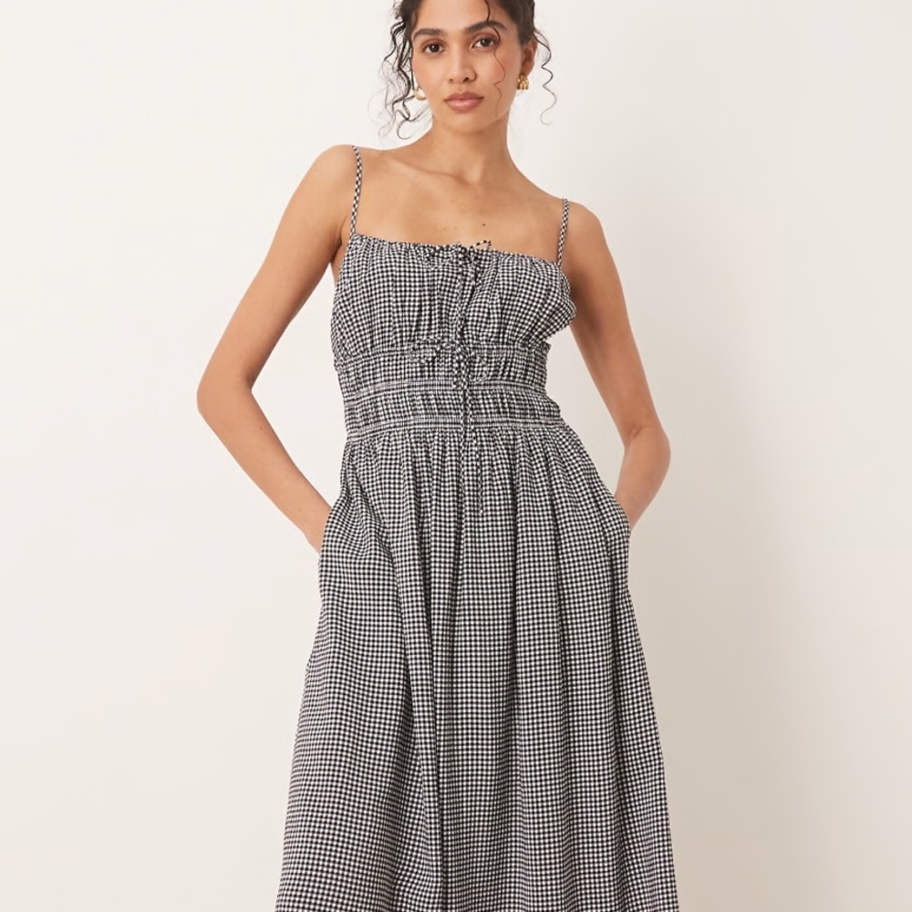 Abercrombie & Fitch Gingham Midi Dress